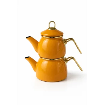 PR Home Emaye Mini Model Emaye Çaydanlık Hardal