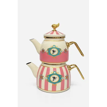 PR Home Alaria Pembe Rose Model Emaye Çaydanlık