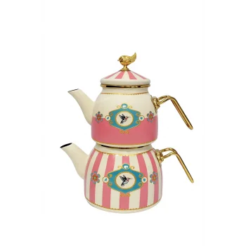 PR Home Alaria Pembe Rose Model Emaye Çaydanlık