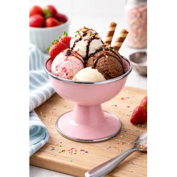 PR Home Emaye Dondurma Kasesi Pembe