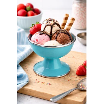 PR Home Emaye Dondurma Kasesi Turkuaz