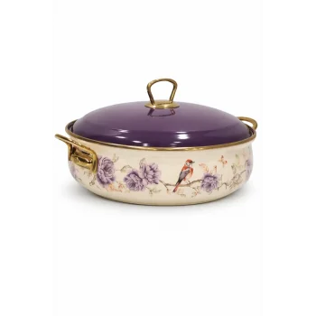 PR Home Fiorella Derin Bombeli Emaye Karnıyarık Pilav Tenceresi 26 cm