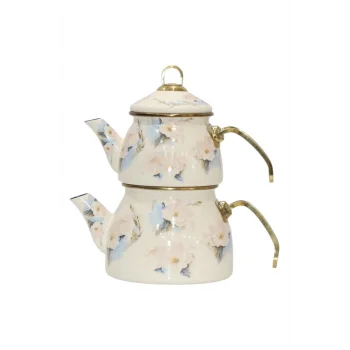 PR Home Flower Gold Model Emaye Çaydanlık