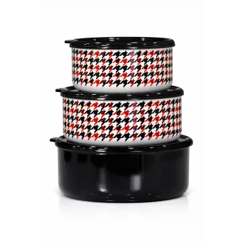 PR Home Forte Black Emaye Üçlü Saklama Seti