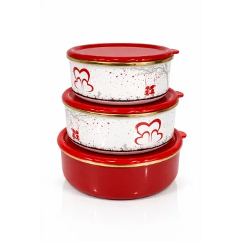 PR Home Love Emaye Üçlü Saklama Seti