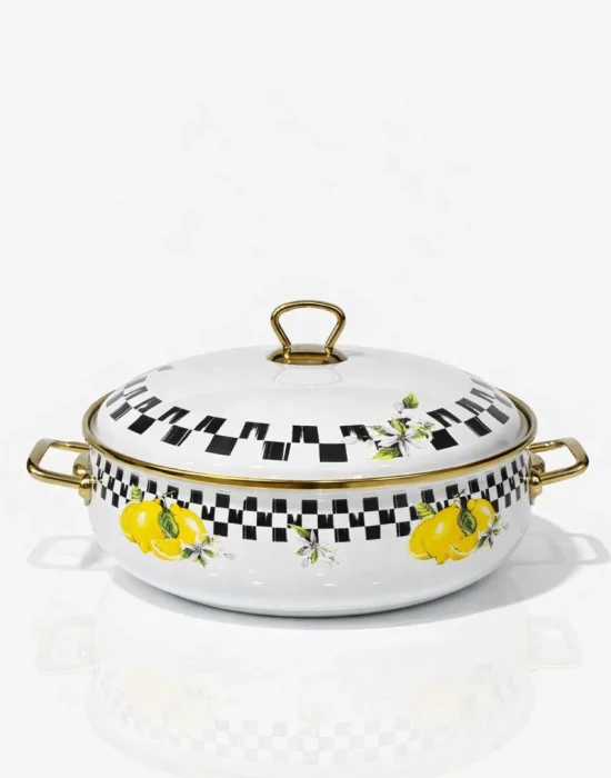 PR Home Lemon Derin Bombeli Emaye Karnıyarık Pilav Tenceresi 26 cm