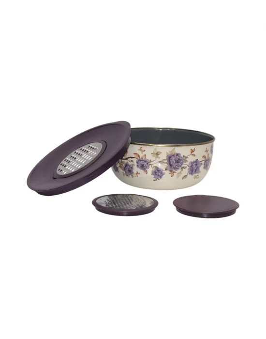 PR Home Fiorella 5 Parça Rendeli Karıştırma Kabı / Saklama Kabı Büyük Boy