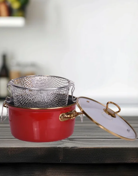 PR Home Red Emaye Kızartma Tenceresi 22 cm