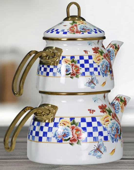 PR Home Allegro Gold Model Emaye Çaydanlık