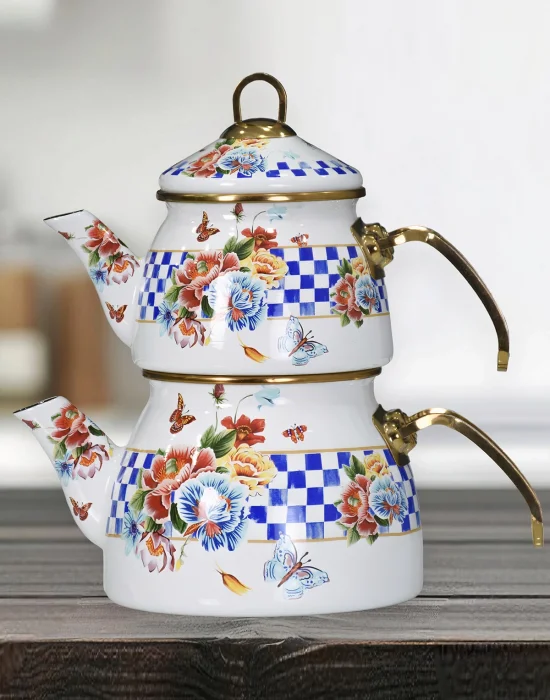 PR Home Allegro Gold Model Emaye Çaydanlık