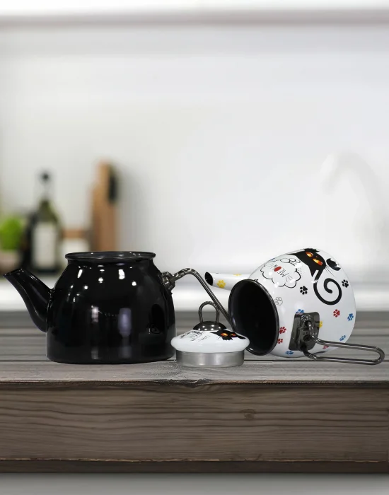 PR Home Cat Rose Model Emaye Çaydanlık