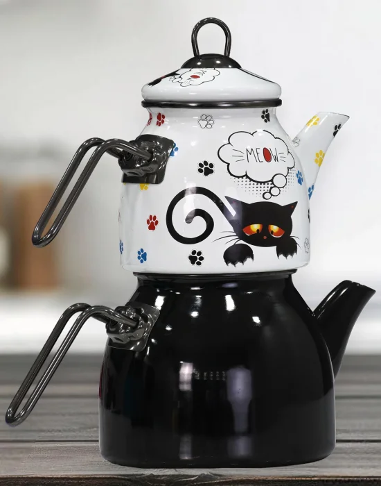 PR Home Cat Rose Model Emaye Çaydanlık