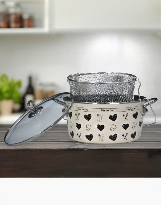 PR Home Enjoy Siyah Emaye Kızartma Tenceresi 22 cm