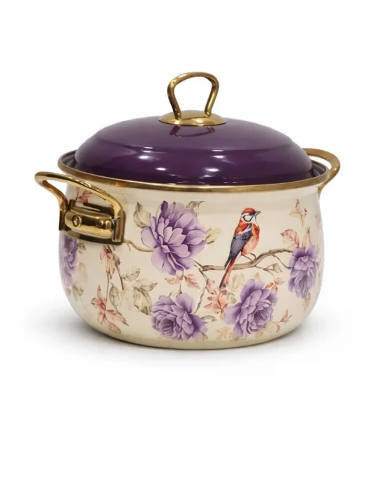 PR Home Fiorella Derin Bombeli Emaye Tencere 16 cm