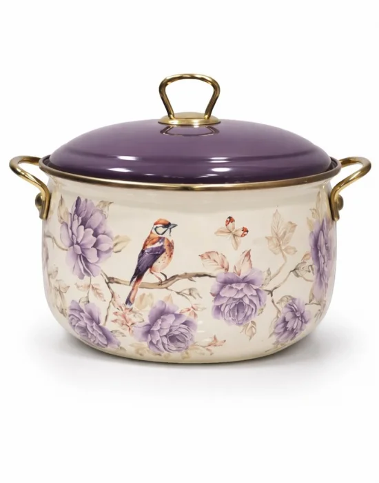 PR Home Fiorella Derin Bombeli Emaye Tencere 24 cm