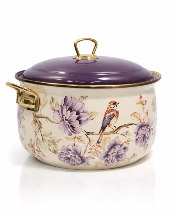 PR Home Fiorella Derin Bombeli Emaye Tencere 24 cm