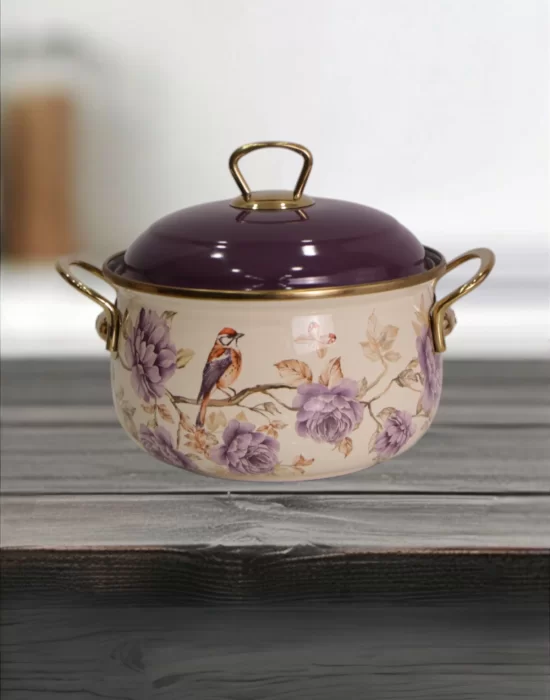 PR Home Fiorella Derin Bombeli Emaye Tencere 18 cm