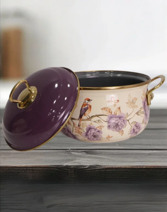 PR Home Fiorella Derin Bombeli Emaye Tencere 18 cm