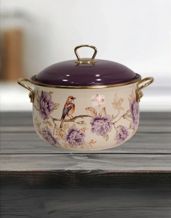 PR Home Fiorella Derin Bombeli Emaye Tencere 22 cm