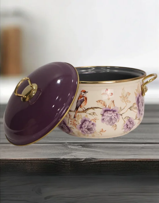 PR Home Fiorella Derin Bombeli Emaye Tencere 22 cm