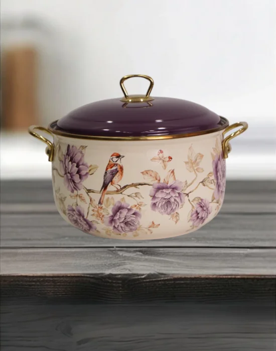 PR Home Fiorella Derin Bombeli Emaye Tencere 24 cm