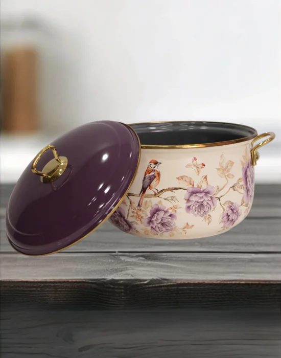 PR Home Fiorella Derin Bombeli Emaye Tencere 24 cm