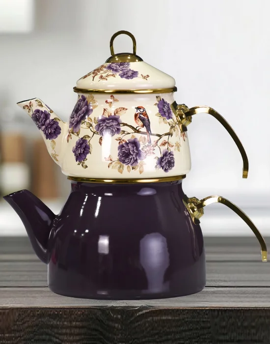 PR Home Fiorella Gold Model Emaye Çaydanlık