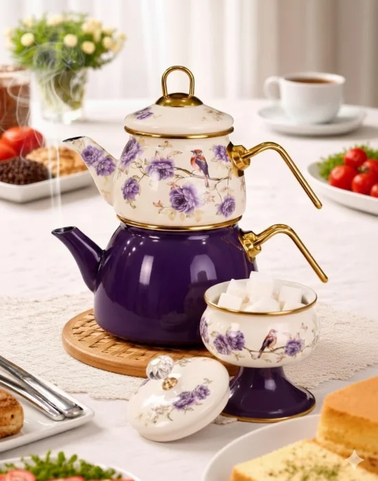 PR Home Fiorella Mini Model Emaye Çaydanlık