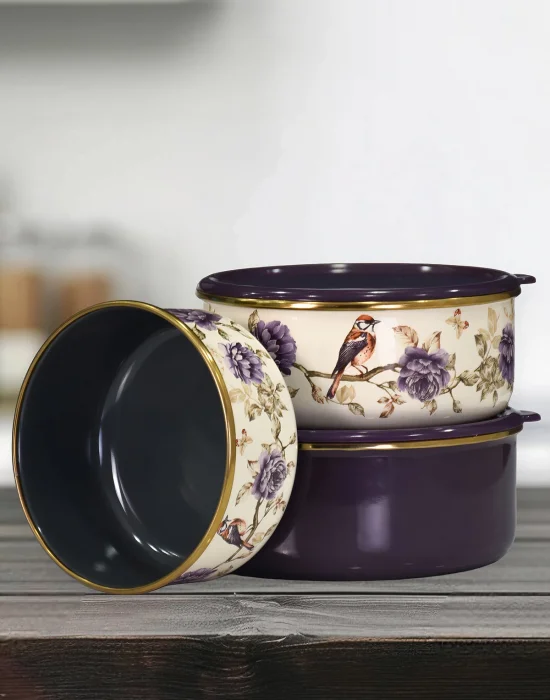 PR Home Fiorella Emaye Üçlü Saklama Seti