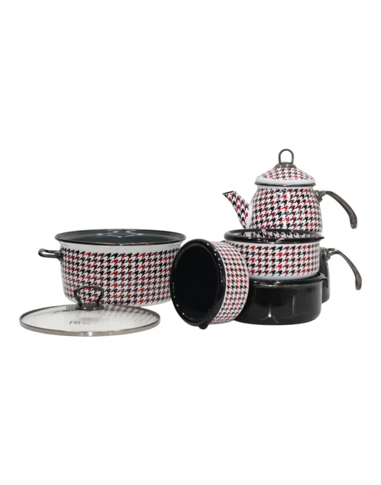PR Home Forte Black Çeyiz Seti Çaydanlık - Kızartma Tenceresi - Saklama Kabı