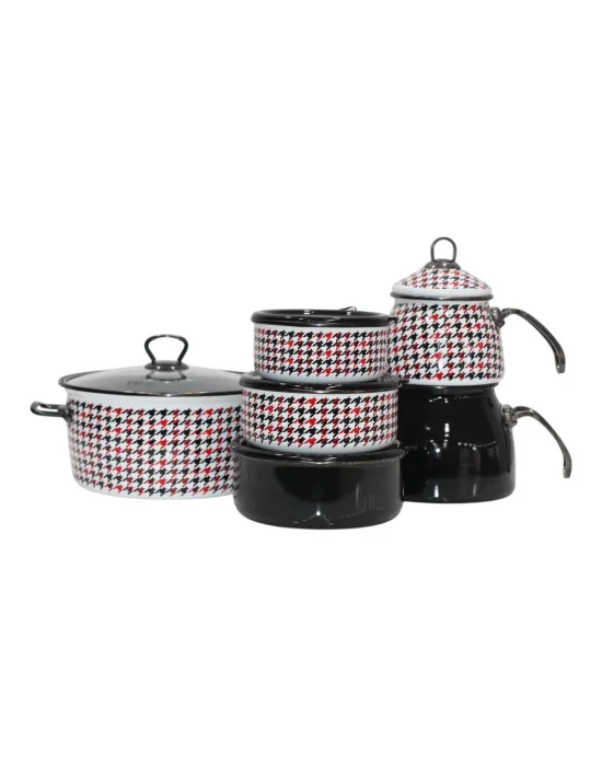 PR Home Forte Black Çeyiz Seti Çaydanlık - Kızartma Tenceresi - Saklama Kabı