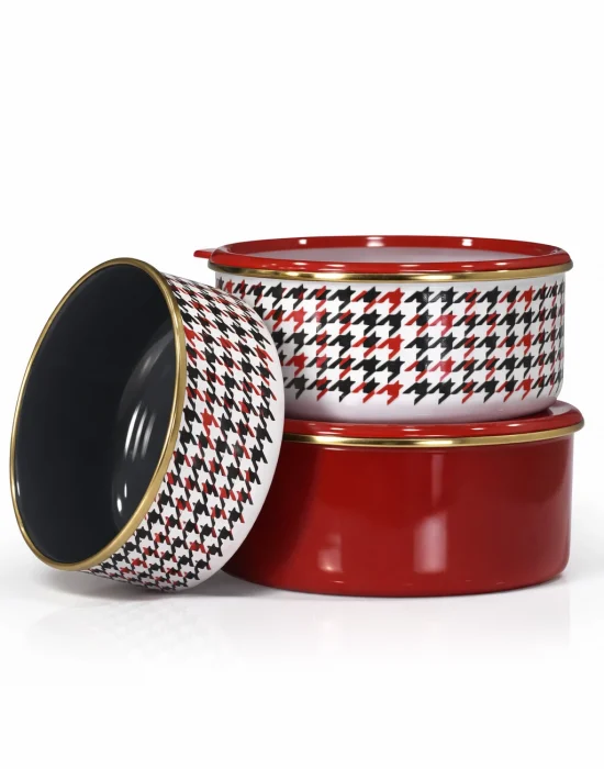 PR Home Forte Red Emaye Üçlü Saklama Seti