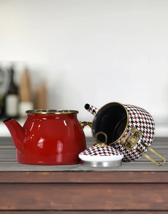 PR Home Forte Red Gold Model Emaye Çaydanlık