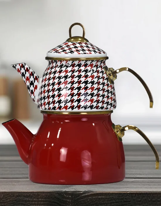 PR Home Forte Red Gold Model Emaye Çaydanlık