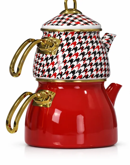 PR Home Forte Red Gold Model Emaye Çaydanlık