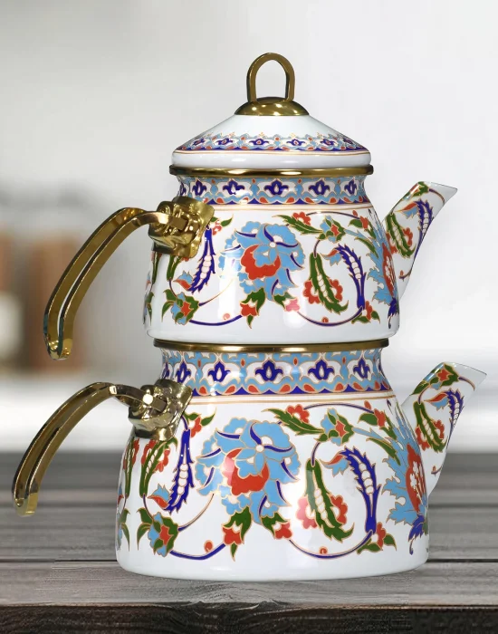 PR Home Hanzade Gold Model Emaye Çaydanlık