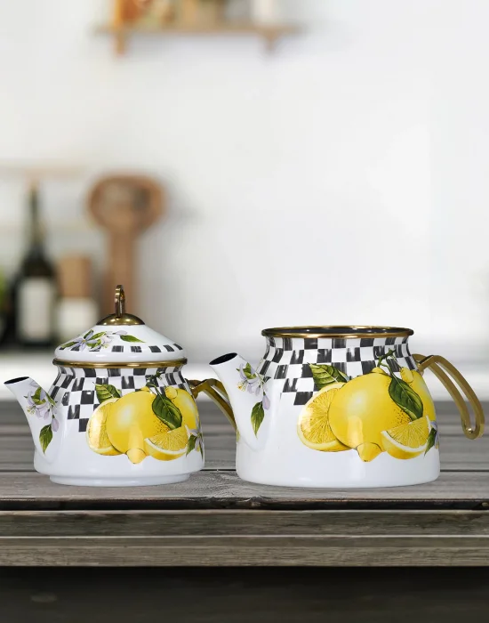 PR Home Lemon Gold Model Emaye Çaydanlık