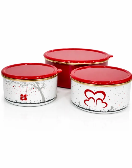 PR Home Love Emaye Üçlü Saklama Seti