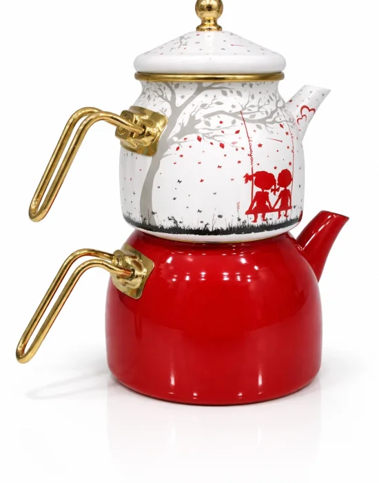 PR Home Love Rose Model Emaye Çaydanlık