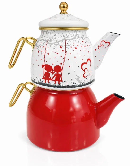 PR Home Love Rose Model Emaye Çaydanlık