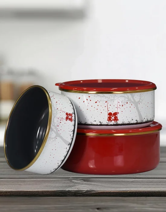 PR Home Love Emaye Üçlü Saklama Seti