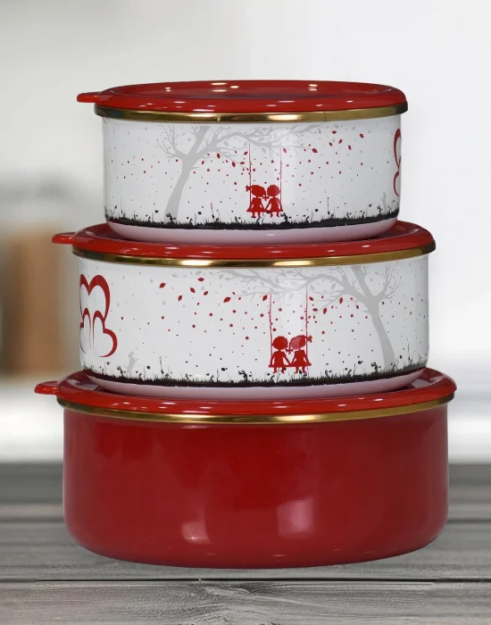 PR Home Love Emaye Üçlü Saklama Seti