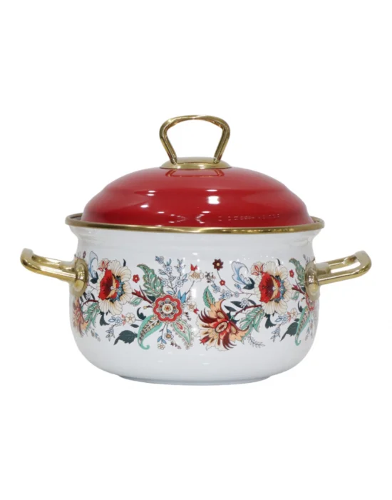 PR Home Magnolia Derin Bombeli Emaye Tencere 16 cm