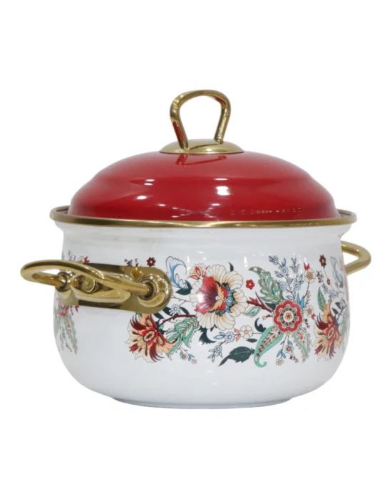 PR Home Magnolia Derin Bombeli Emaye Tencere 16 cm