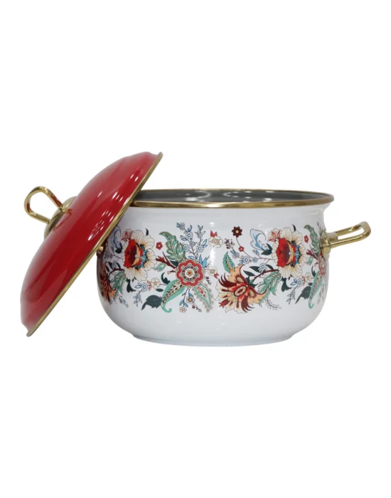 PR Home Magnolia Derin Bombeli Emaye Tencere 20 cm