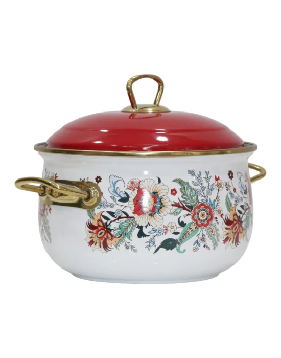 PR Home Magnolia Derin Bombeli Emaye Tencere 20 cm