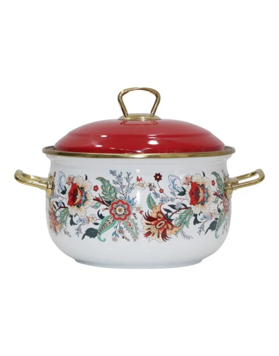 PR Home Magnolia Derin Bombeli Emaye Tencere 20 cm