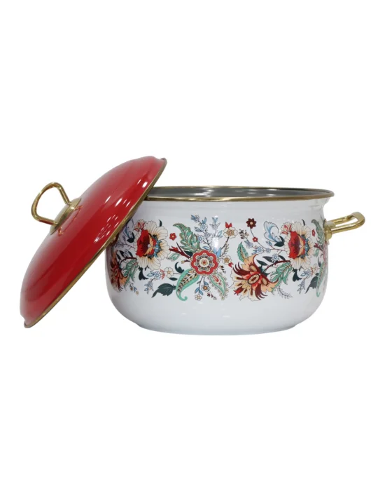 PR Home Magnolia Derin Bombeli Emaye Tencere 22 cm