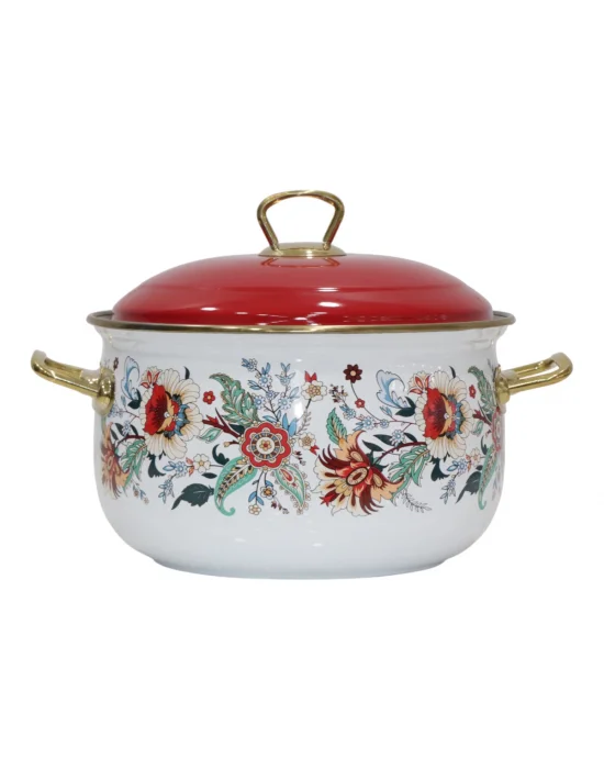 PR Home Magnolia Derin Bombeli Emaye Tencere 22 cm