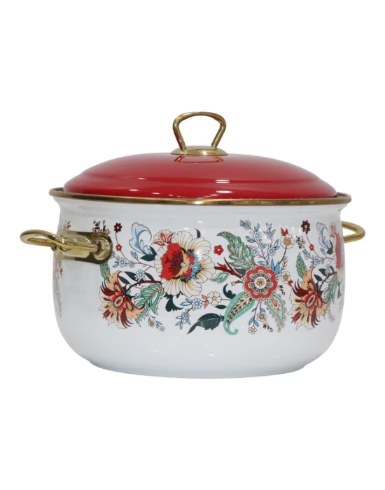 PR Home Magnolia Derin Bombeli Emaye Tencere 24 cm